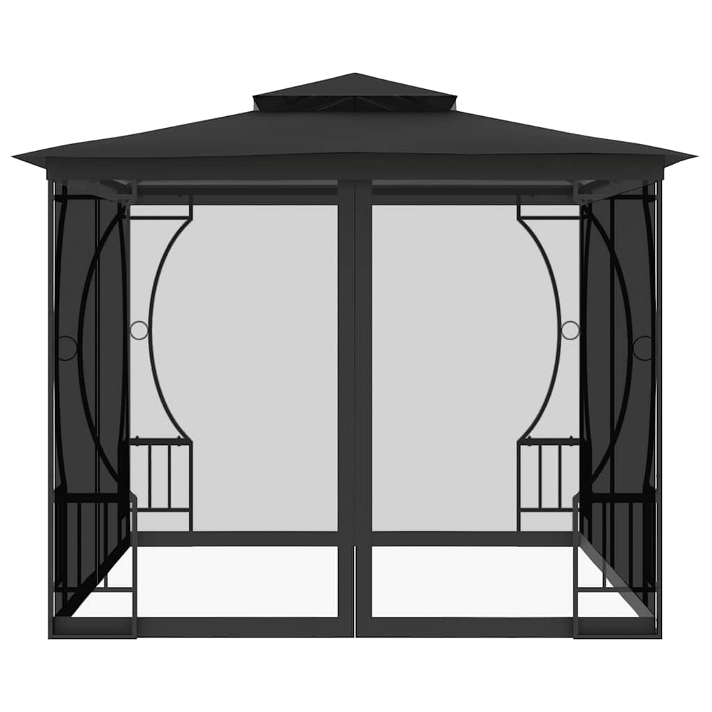 Pavillon mit Netz 300x300x265 cm Creme