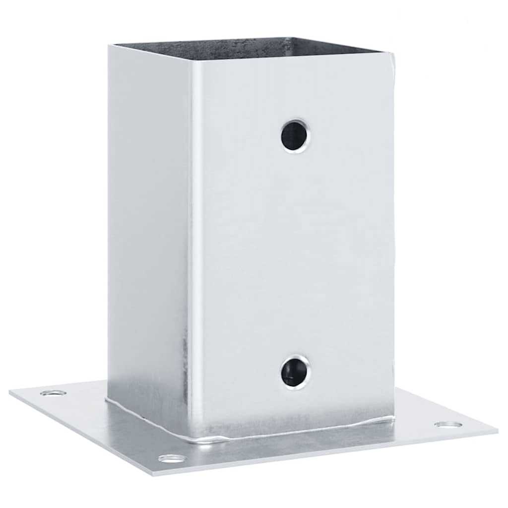 Pfostenträger Quadratisch 4Stk. Silber 46x46mm Verzinkter Stahl