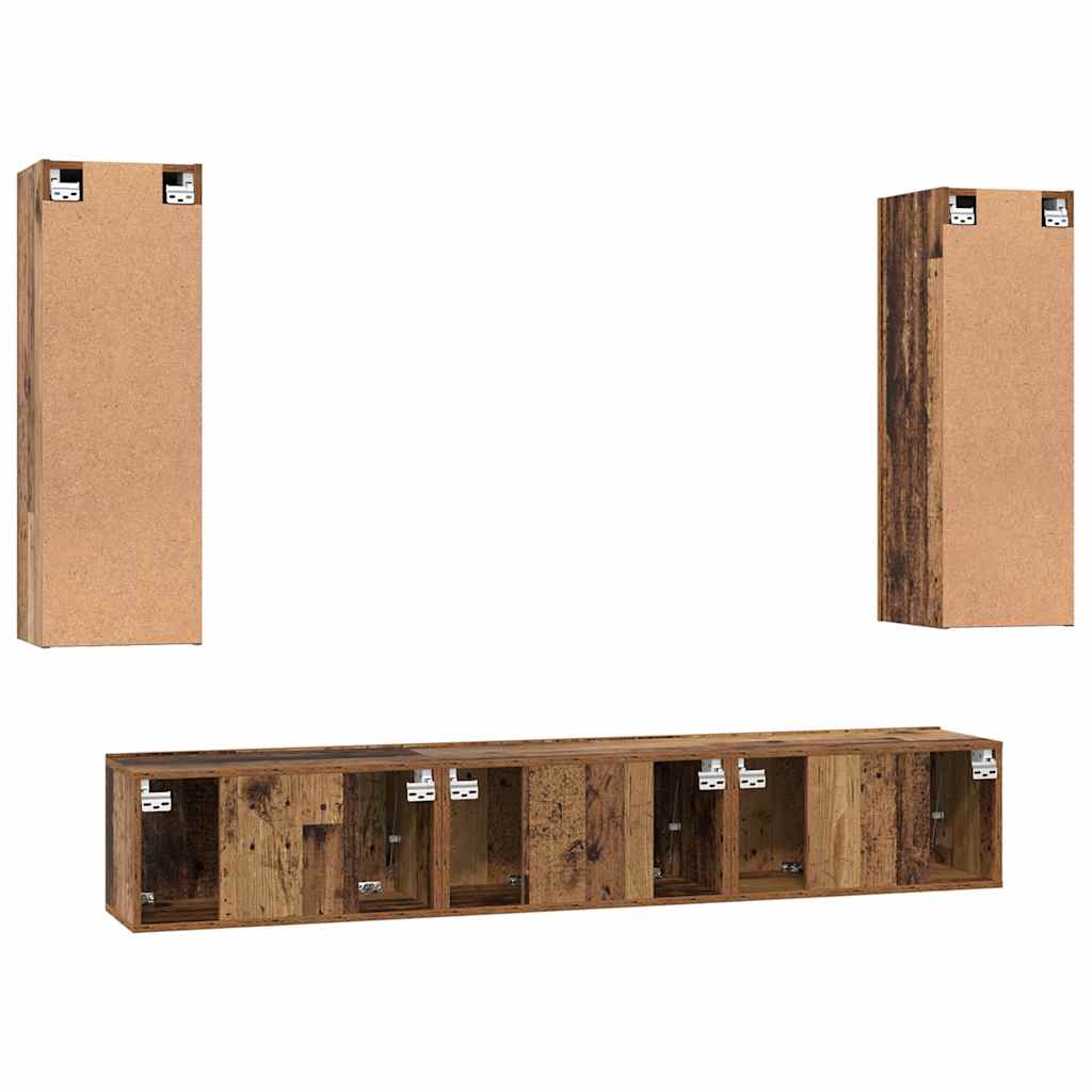 4-tlg. TV-Schrank-Set Weiß Holzwerkstoff