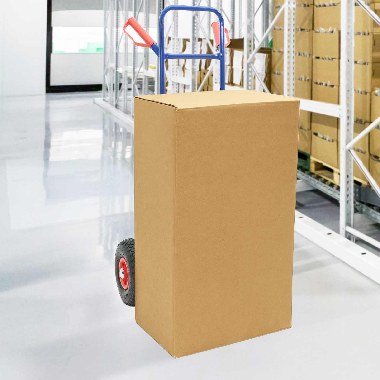 Erweiterbarer Handwagen Schwarz und Rot 57 x 46 x 113 cm Stahl