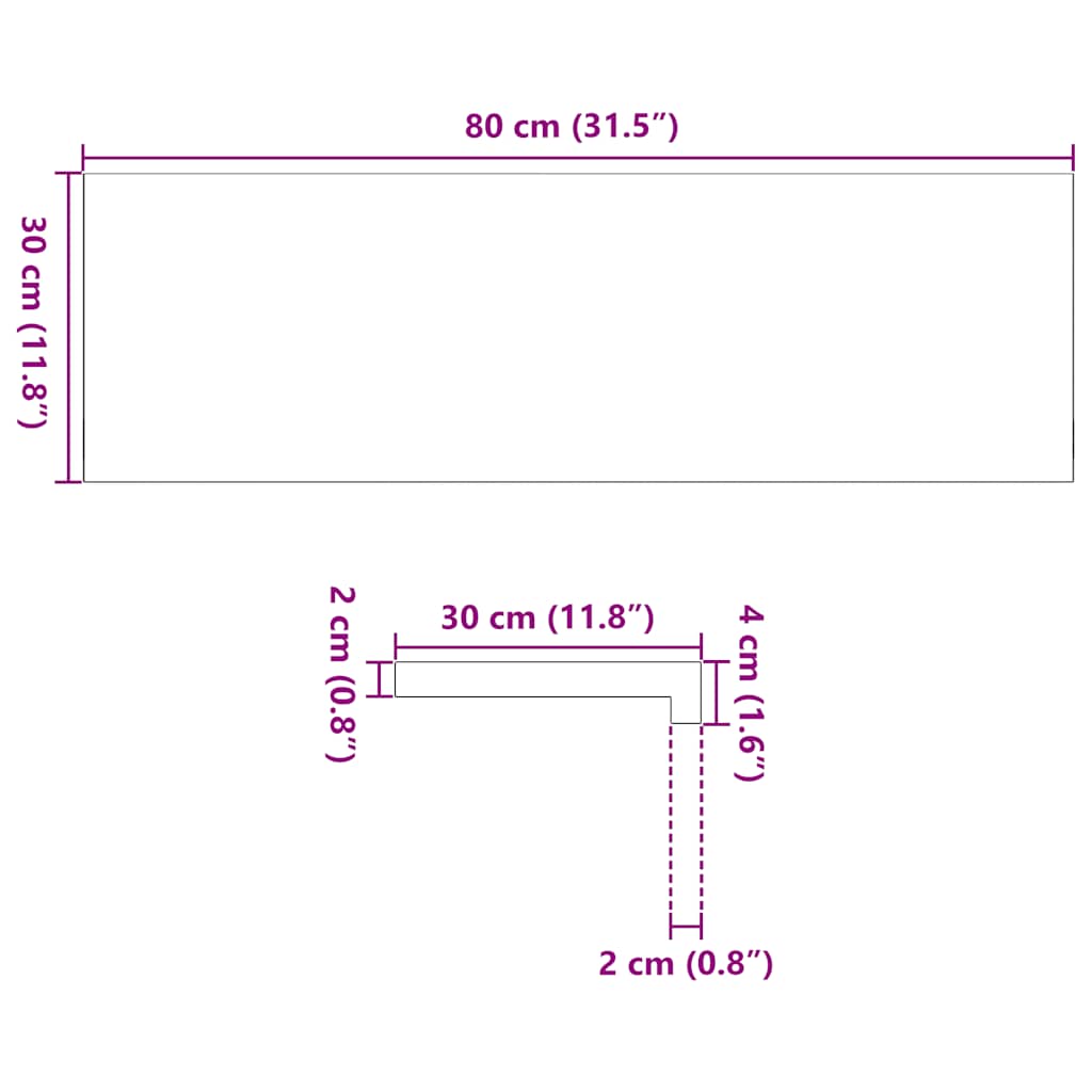 Treppenstufen 4 Stk. Unbehandelt 70x25x2 cm Massivholz Eiche