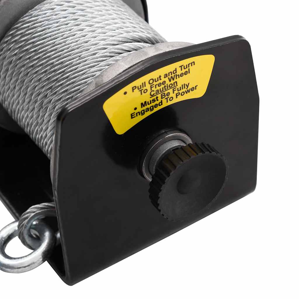 Elektrische Seilwinde + Montageplatte Rollenführung 1360 kg 12V