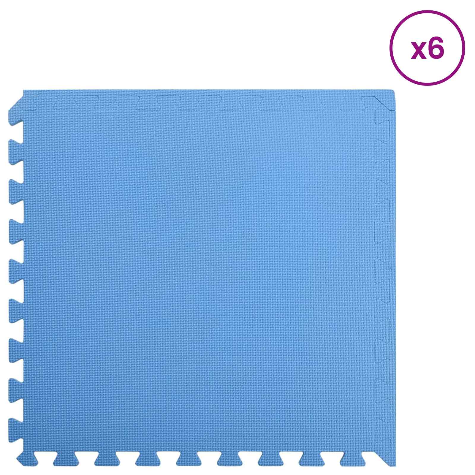 Pool Bodenteppich 6 pcs Schwarz 2,16 ㎡ EVA-Schaum