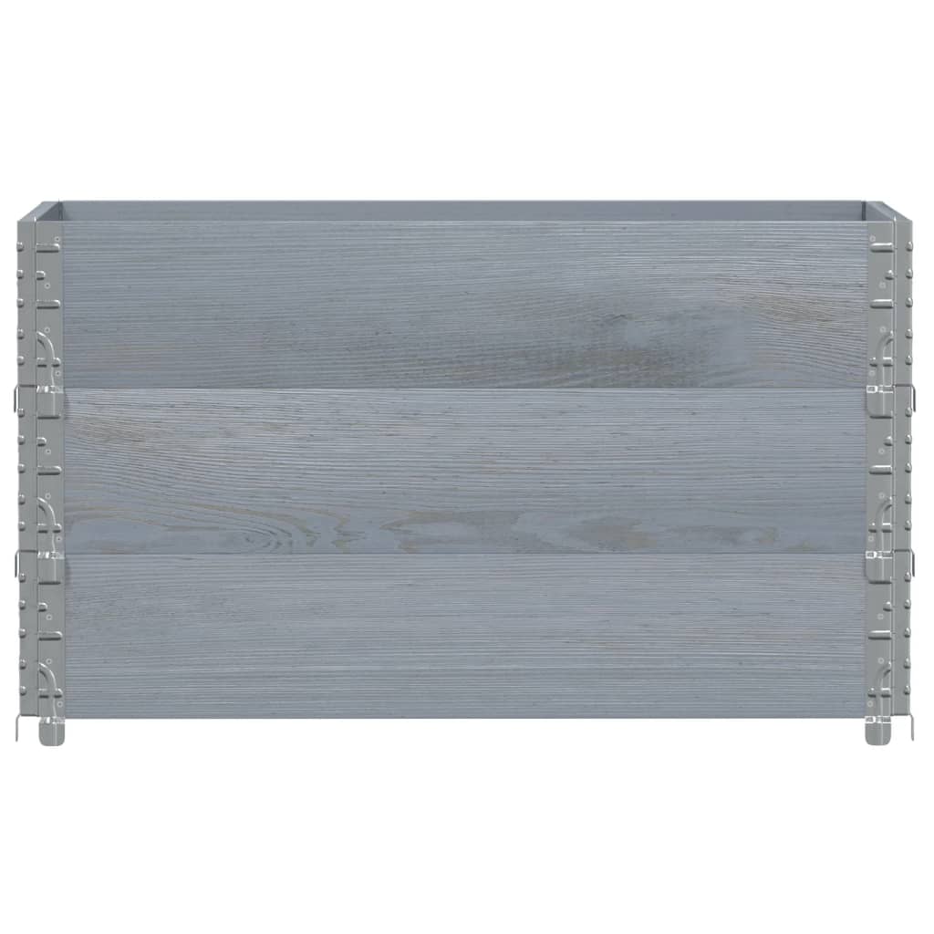 Paletten-Aufsatzrahmen Schwarz 80x60 cm Massivholz Kiefer