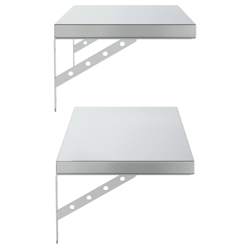 Wandregale 2 Stk. 100x40 cm Silbern Edelstahl