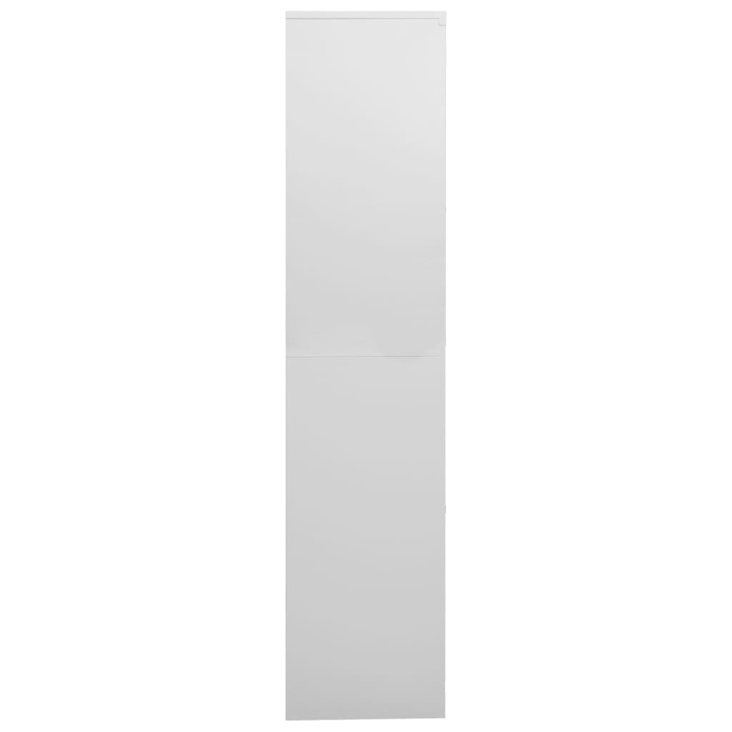 Büroschrank Weiß 90x40x180 cm Stahl und Hartglas