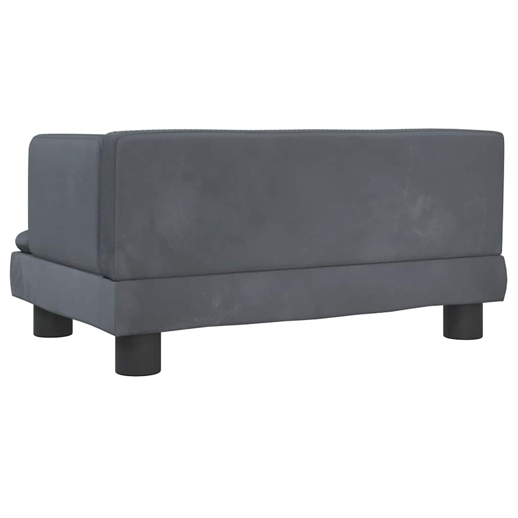 Kindersofa Blau 80x45x30 cm Samt