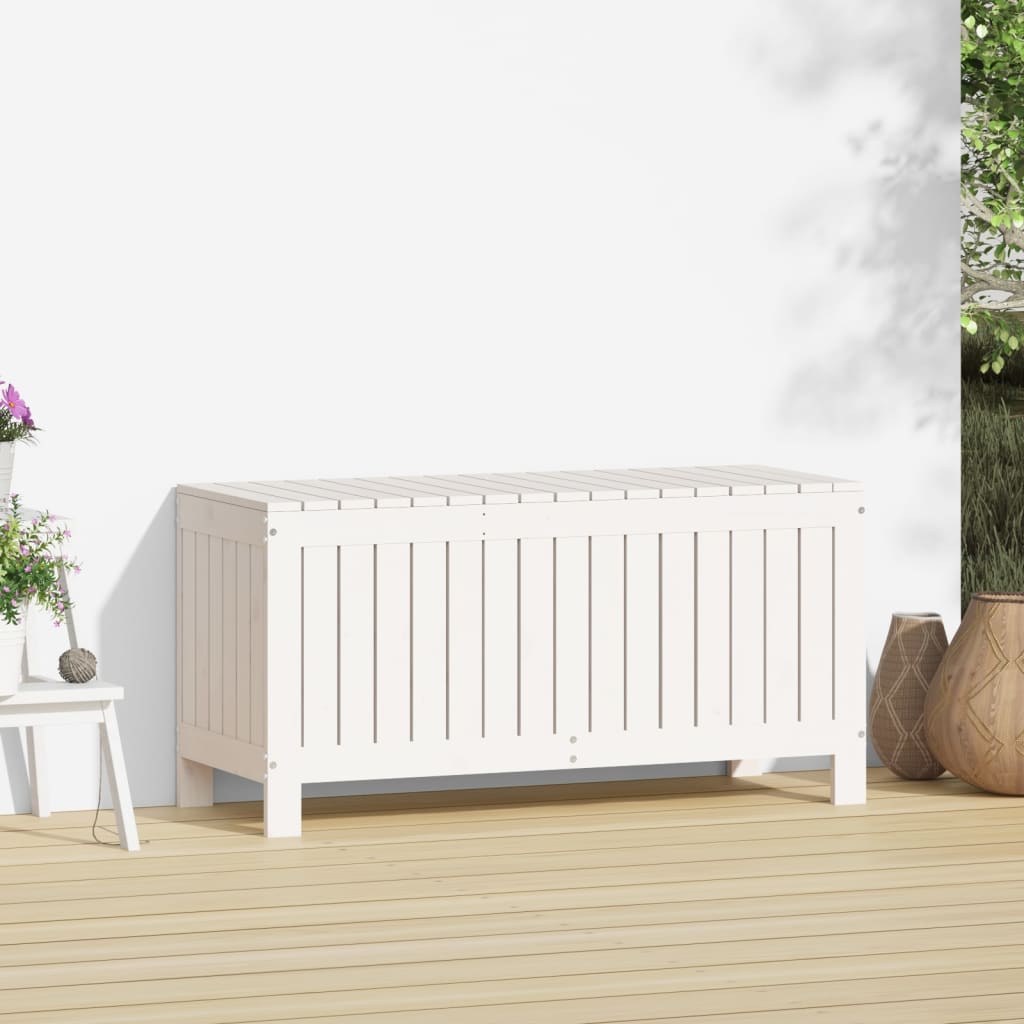 Gartentruhe Grau 76x42,5x54 cm Massivholz Kiefer