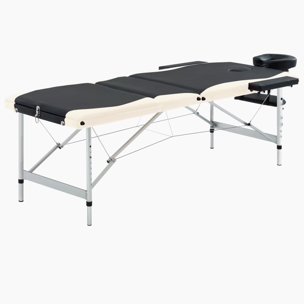 Massagetisch Klappbar 3 Zonen Aluminium Dunkellila