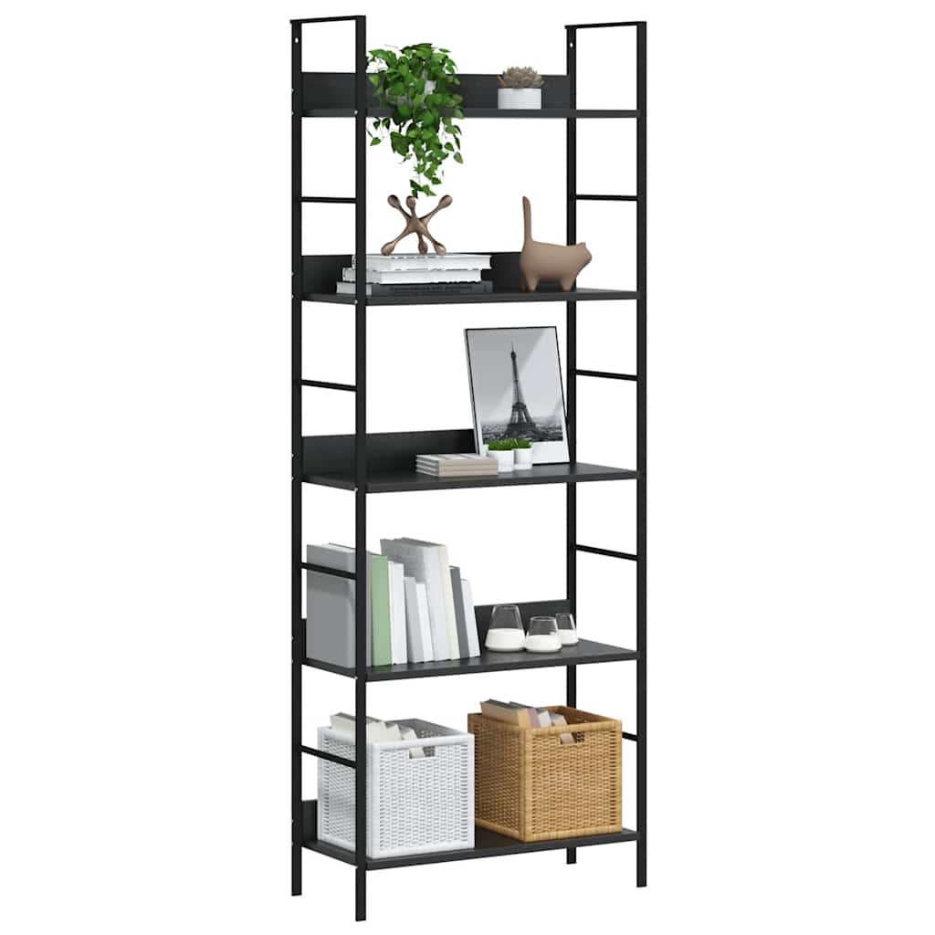 Bücherregal 3 Regalböden Schwarz 60×27,6×90,5 cm Holzwerkstoff