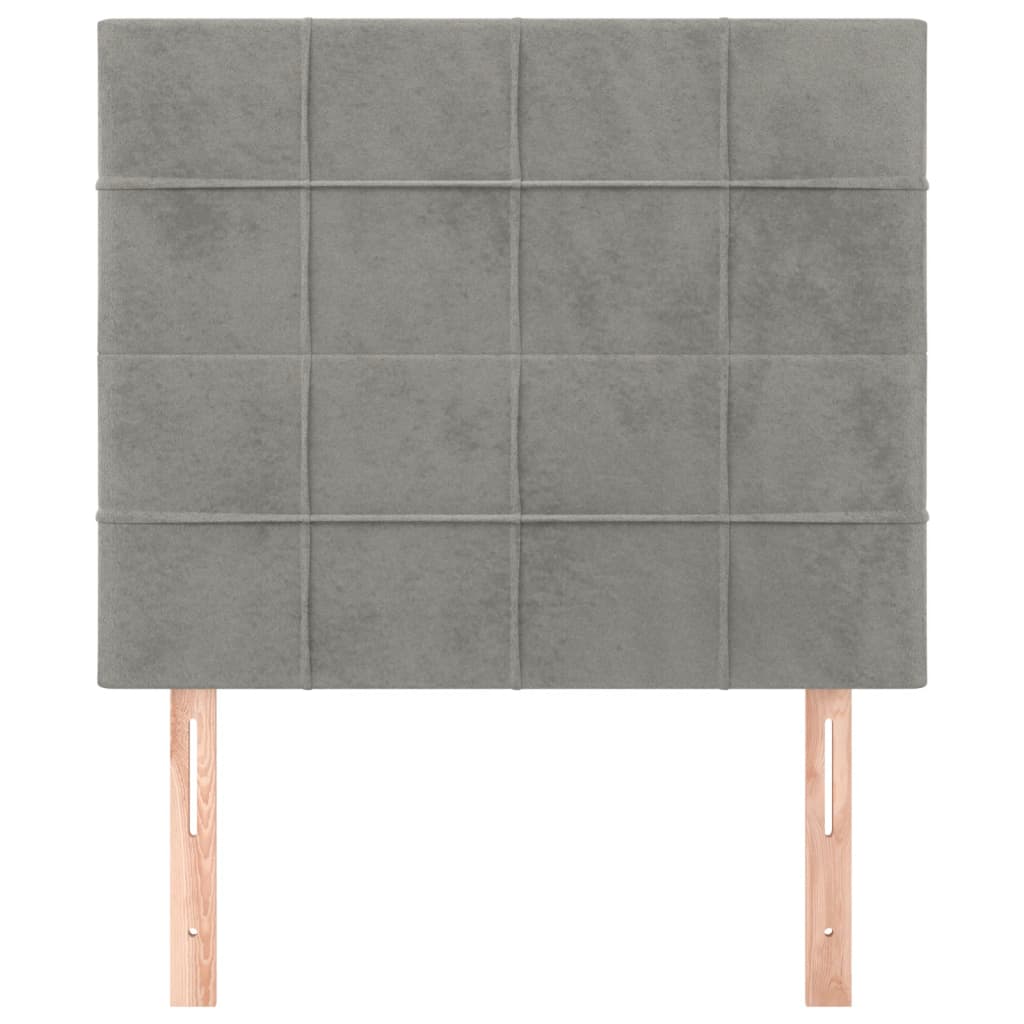 Kopfteil Hellgrau 80x5x118/128 cm Samt