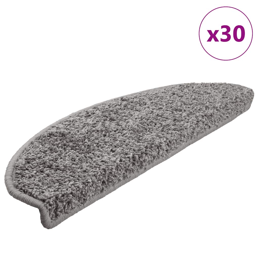 Stufenmatten 15 Stk. 56x17x3 cm Grau Halbrund