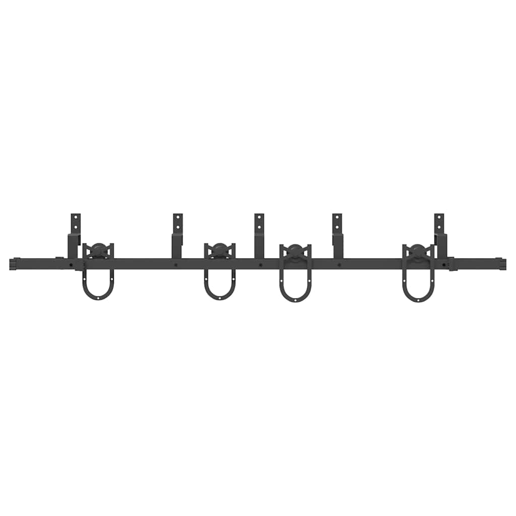 Schiebetürbeschlag-Set 183 cm Stahl Schwarz