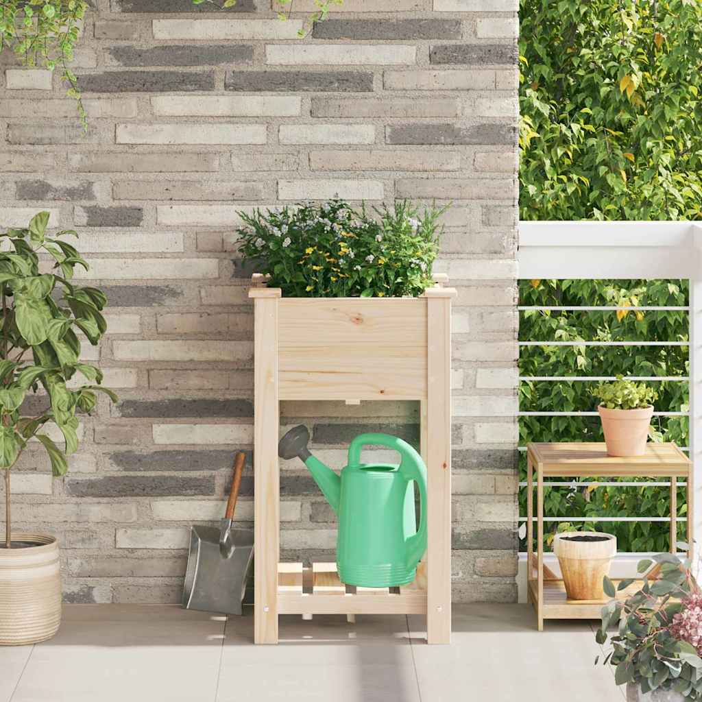 Garten-Pflanzgefäß mit Regal Beige 45 x 45 x 76,5 cm