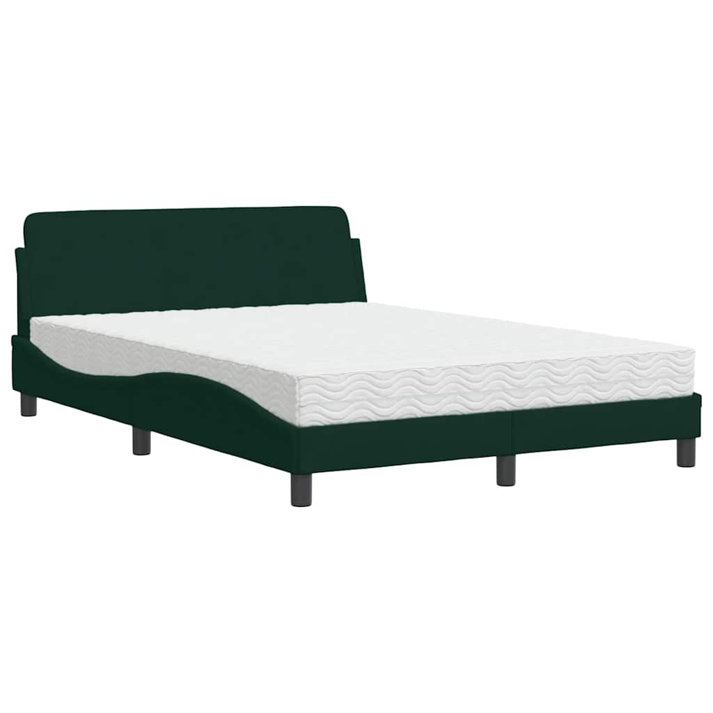 Bett mit Matratze "Dover" Hellgrau 80x200 cm Samt