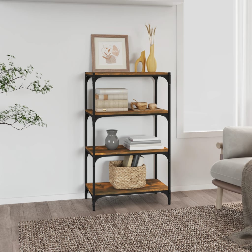 Bücherregal Schwarz 40x33x70,5 cm Holzwerkstoff und Stahl