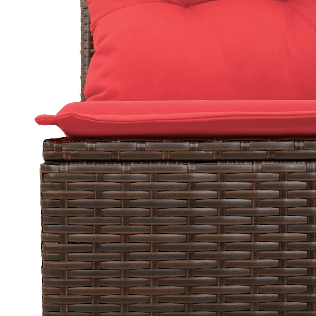 10-tlg. Garten-Sofagarnitur mit Kissen Schwarz Poly Rattan