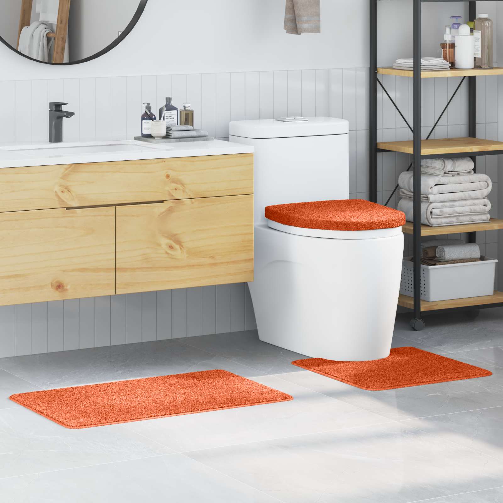 Anti-Rutsch Badematten-Set 3 pcs Grau PP