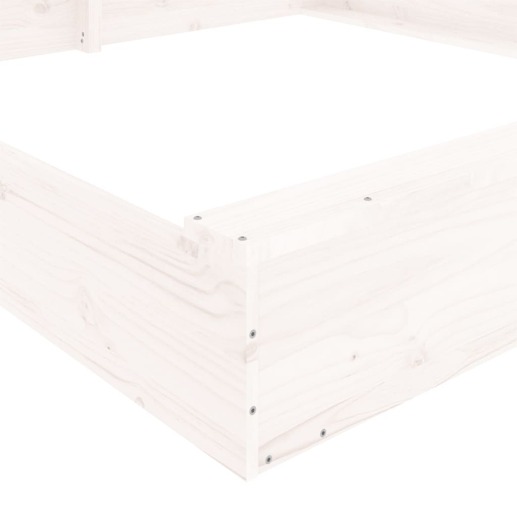 Sandkasten mit Sitzen Honigbraun Quadratisch Massivholz Kiefer