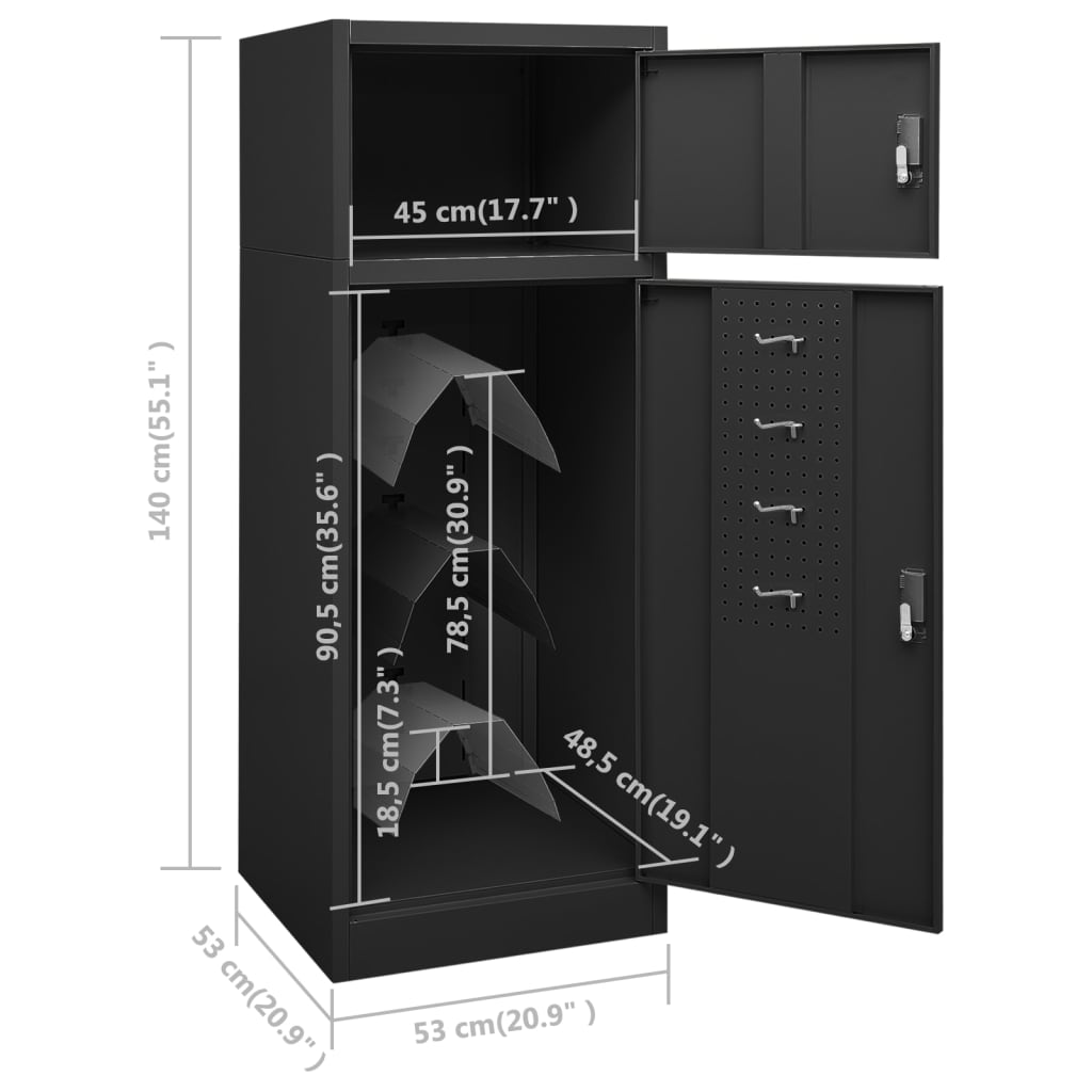 Sattelschrank Weiß 53x53x140 cm Stahl
