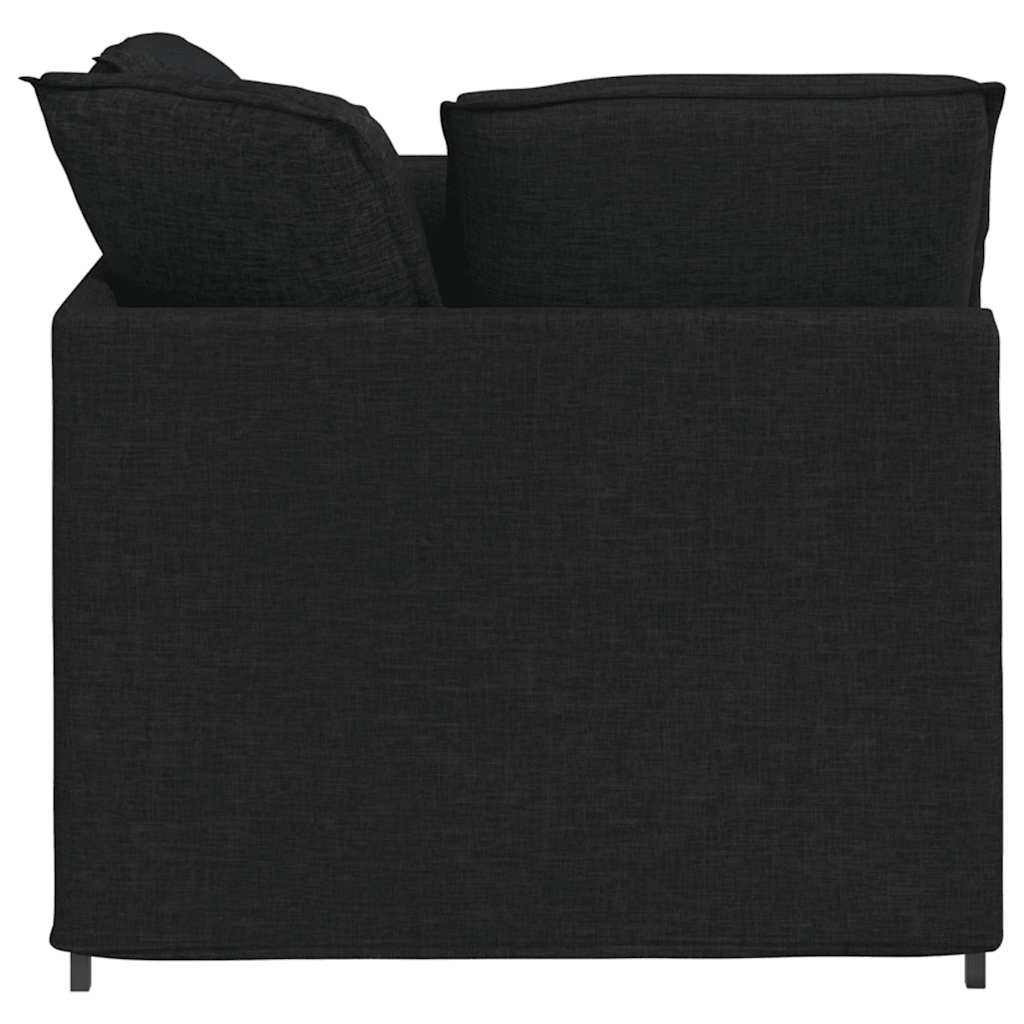 Modulares Sofa mit Fußhocker Kissen Stoff Hellgrau
