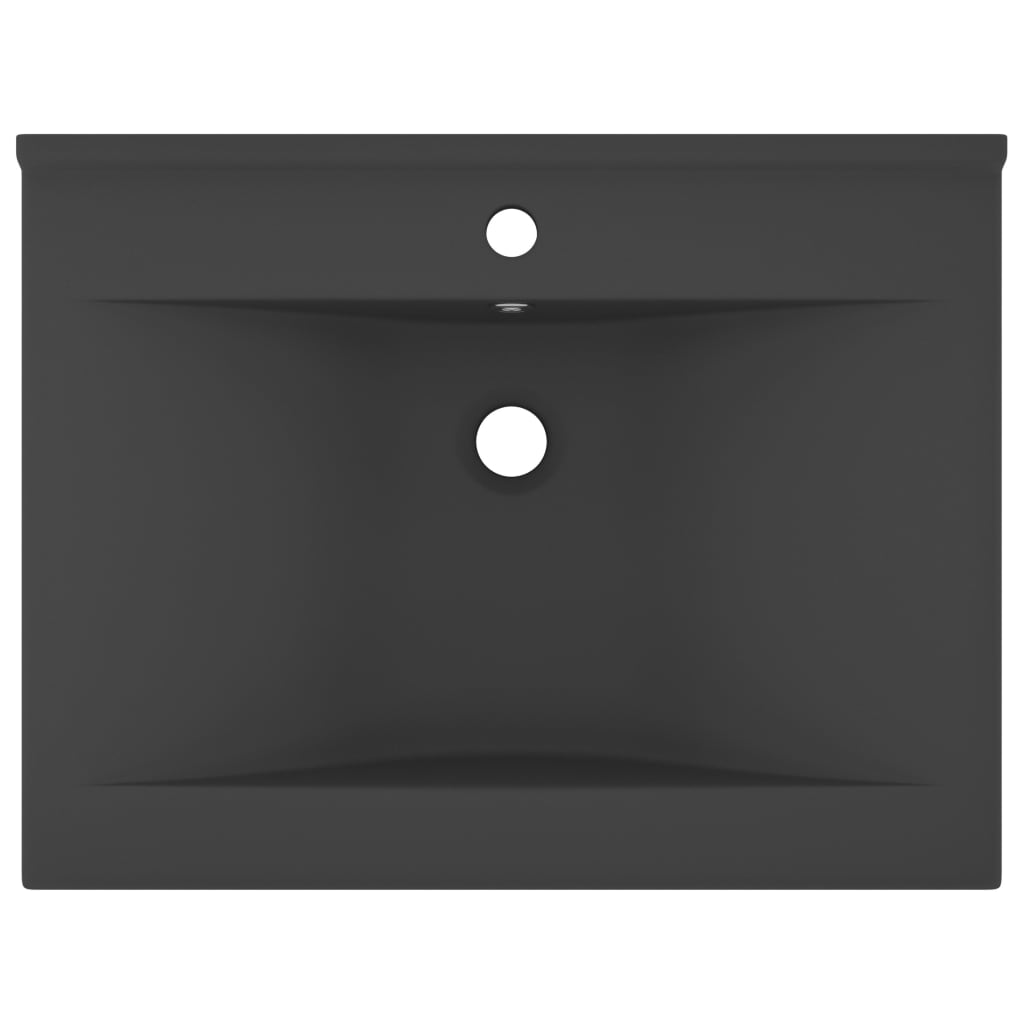 Luxus-Waschbecken mit Hahnloch Matt-Weiß 60x46 cm Keramik
