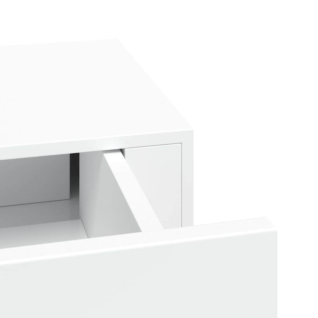 Wandregal mit Schublade Weiß 40x23,5x10 cm MDF