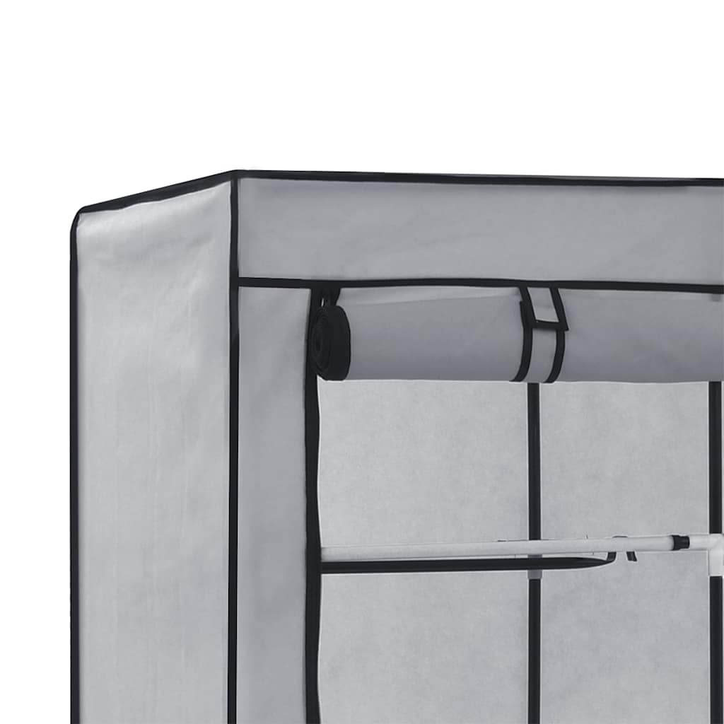 Kleiderschrank mit Fächern Stangen Schwarz 150x45x175cm Stoff