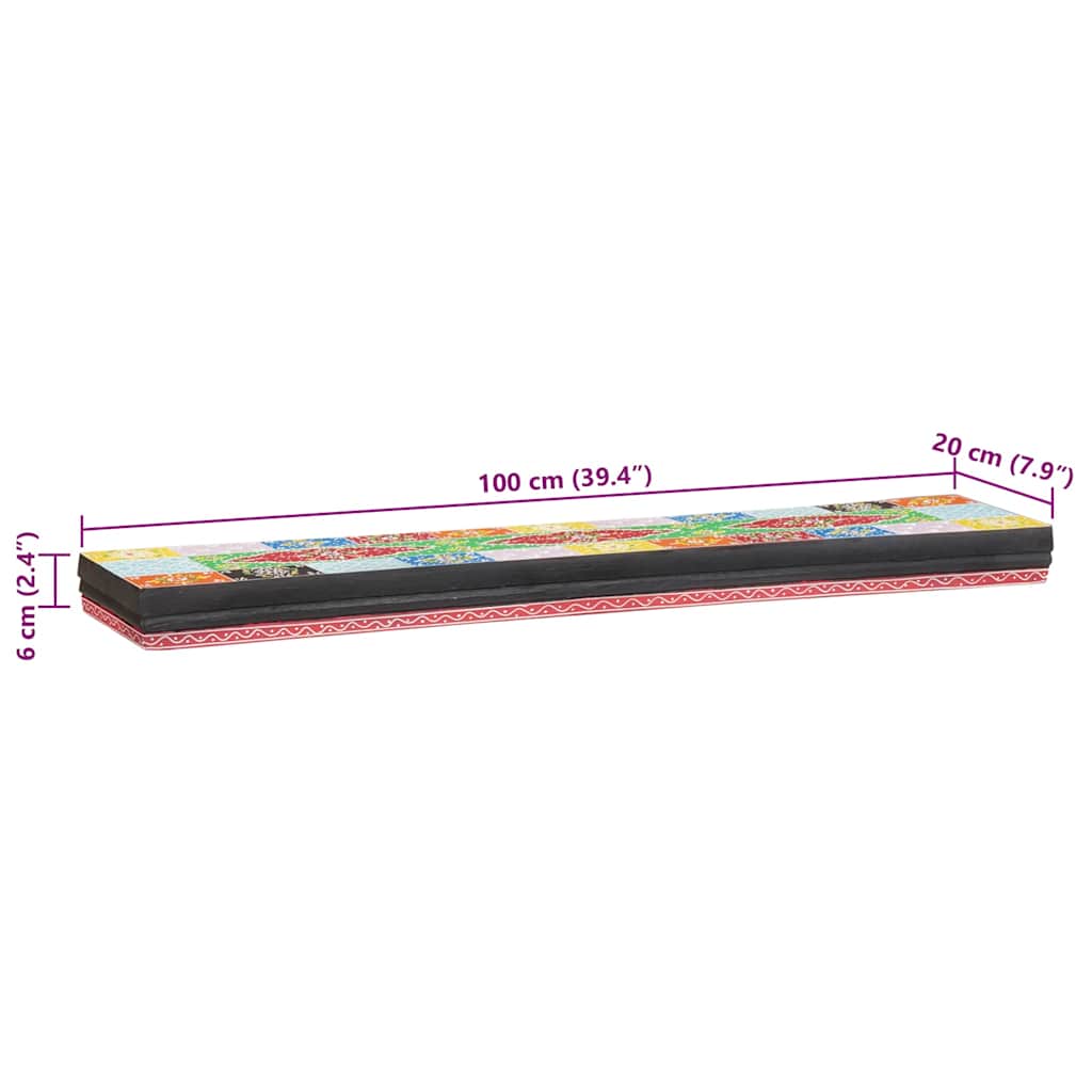 Wandregale Mehrfarbig 40 x 20 x 6 cm Massivholz Mango