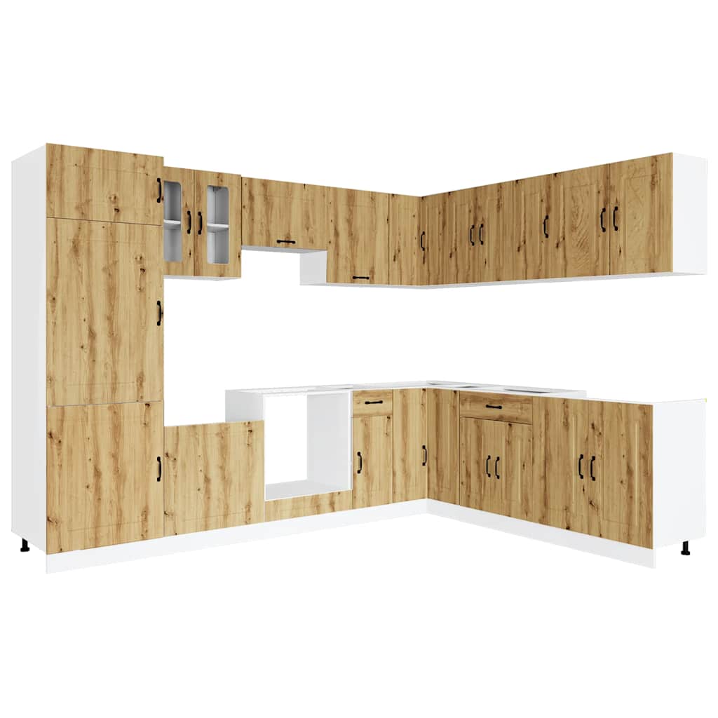 14-tlg. Küchenschrank-Set Kalmar Weiß Holzwerkstoff