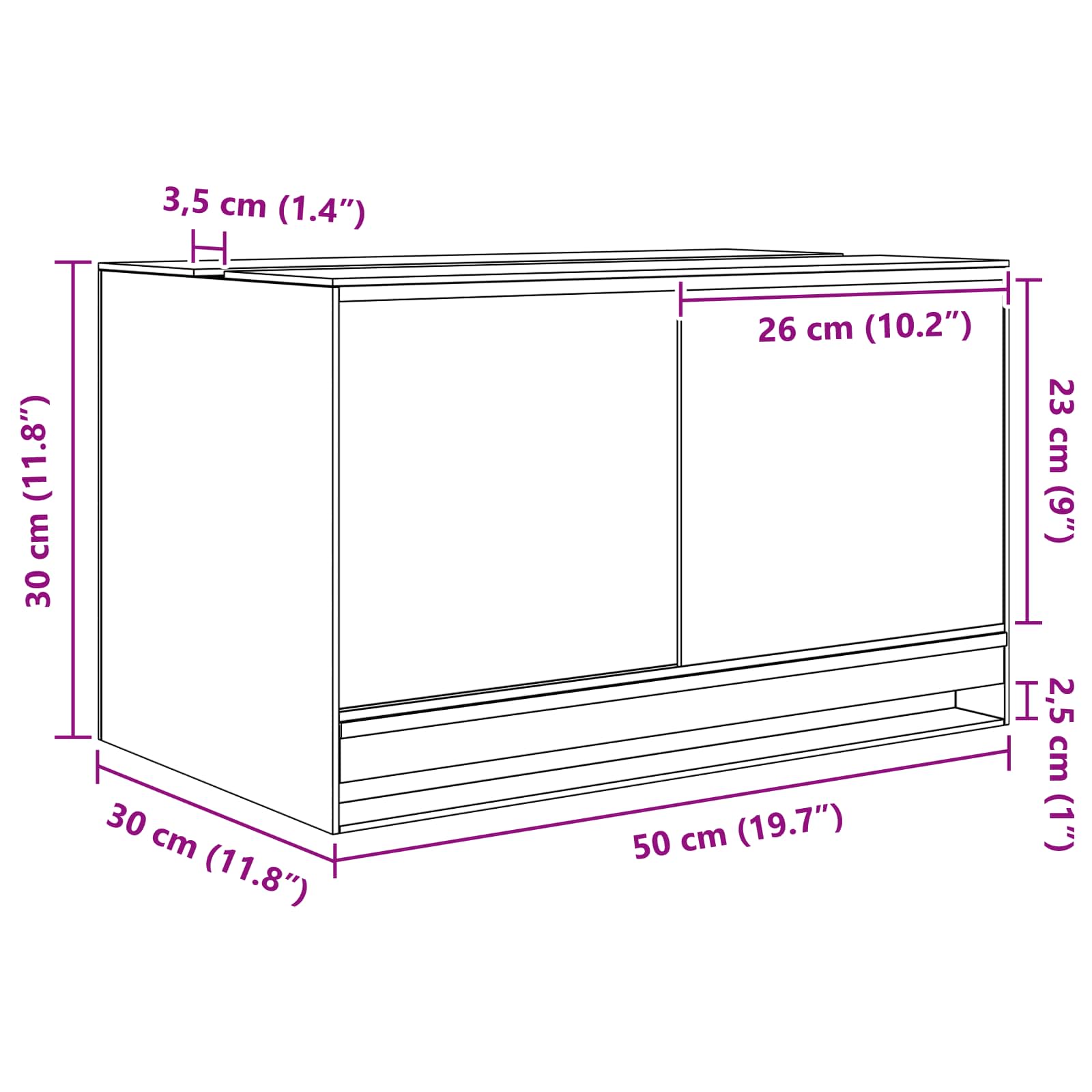 Terrarium mit Speicher Transparent 30 x 30 x 30 cm Glas