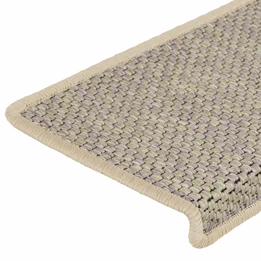 Treppenmatten Selbstklebend Sisal-Look 15 Stk. 65x21x4 Platina