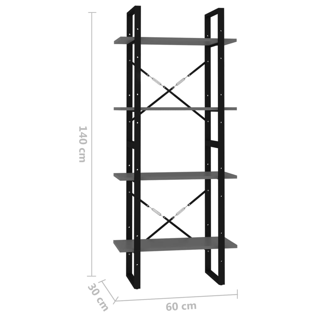 Bücherregal 2 Fächer Weiß 60x30x70 cm Holzwerkstoff