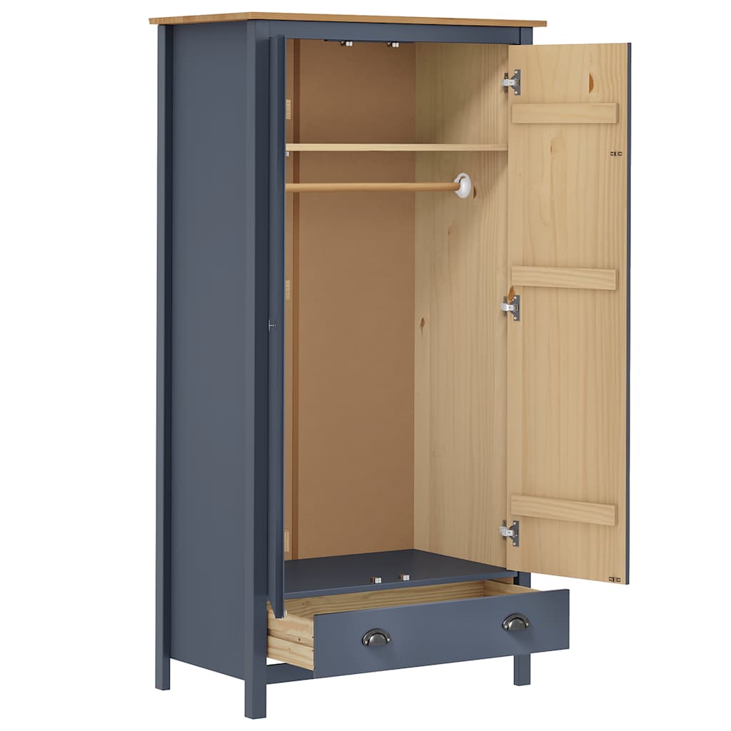 Kleiderschrank mit 2 Türen Hill 89x50x170 cm Massivholz Kiefer