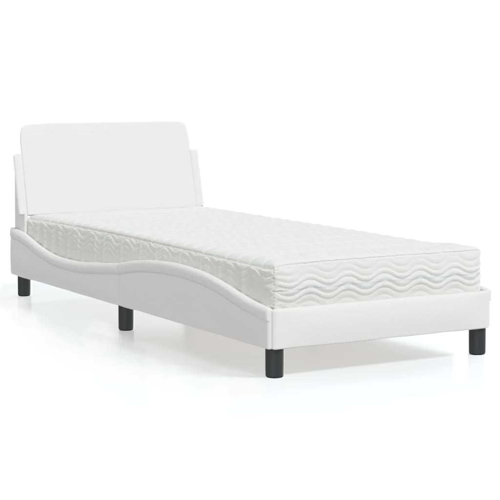 Bett mit Matratze "Dover" Schwarz 80x200 cm Kunstleder