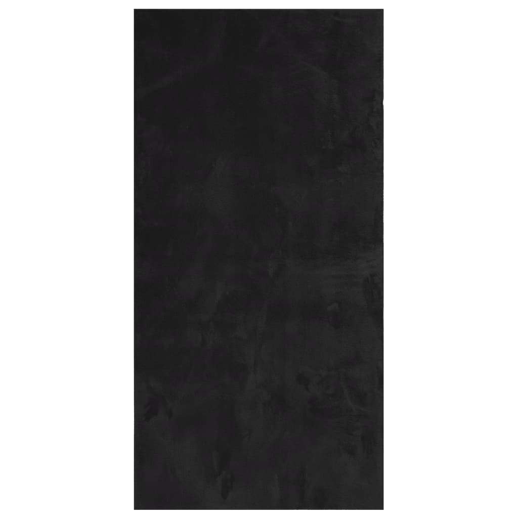 Teppich HUARTE Kurzflor Weich und Waschbar Anthrazit 60x110 cm