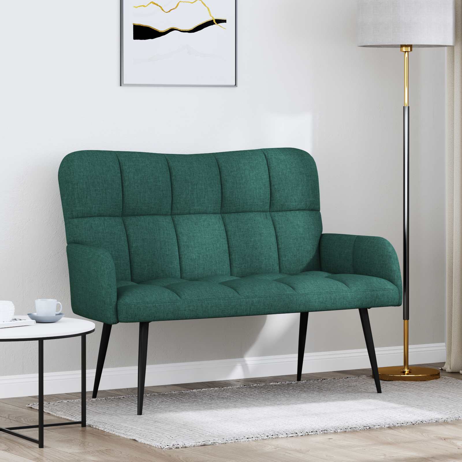 2-Sitzer Sofa Hellgrau 115 x 61 x 87 cm Stoff