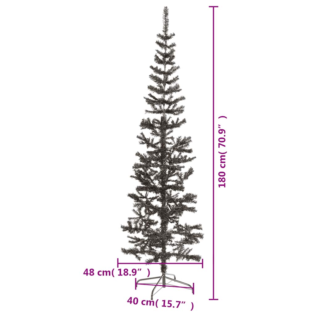Schlanker Weihnachtsbaum Schwarz 150 cm