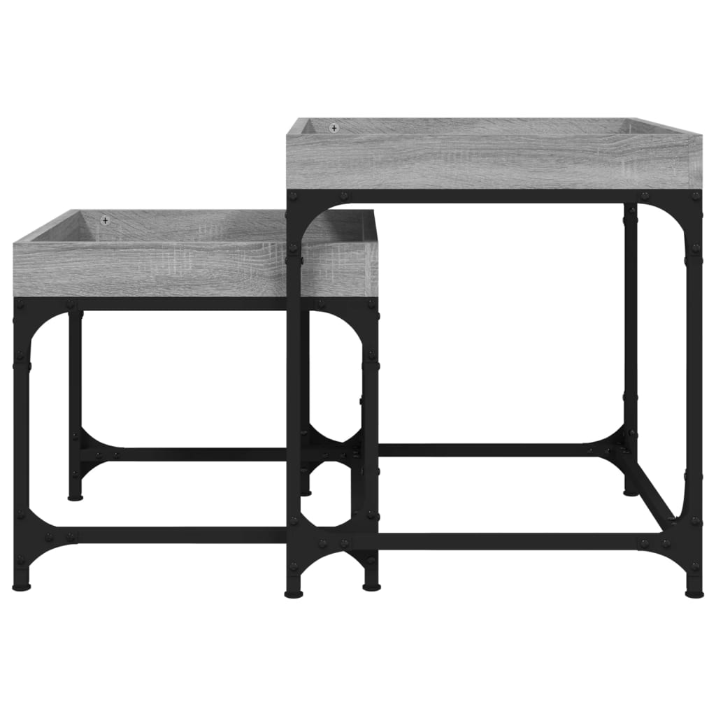 Beistelltische 2 Stk. Schwarz Holzwerkstoff