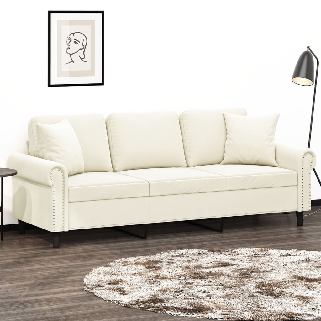 2-Sitzer-Sofa mit Zierkissen Dunkelgrün 120 cm Samt