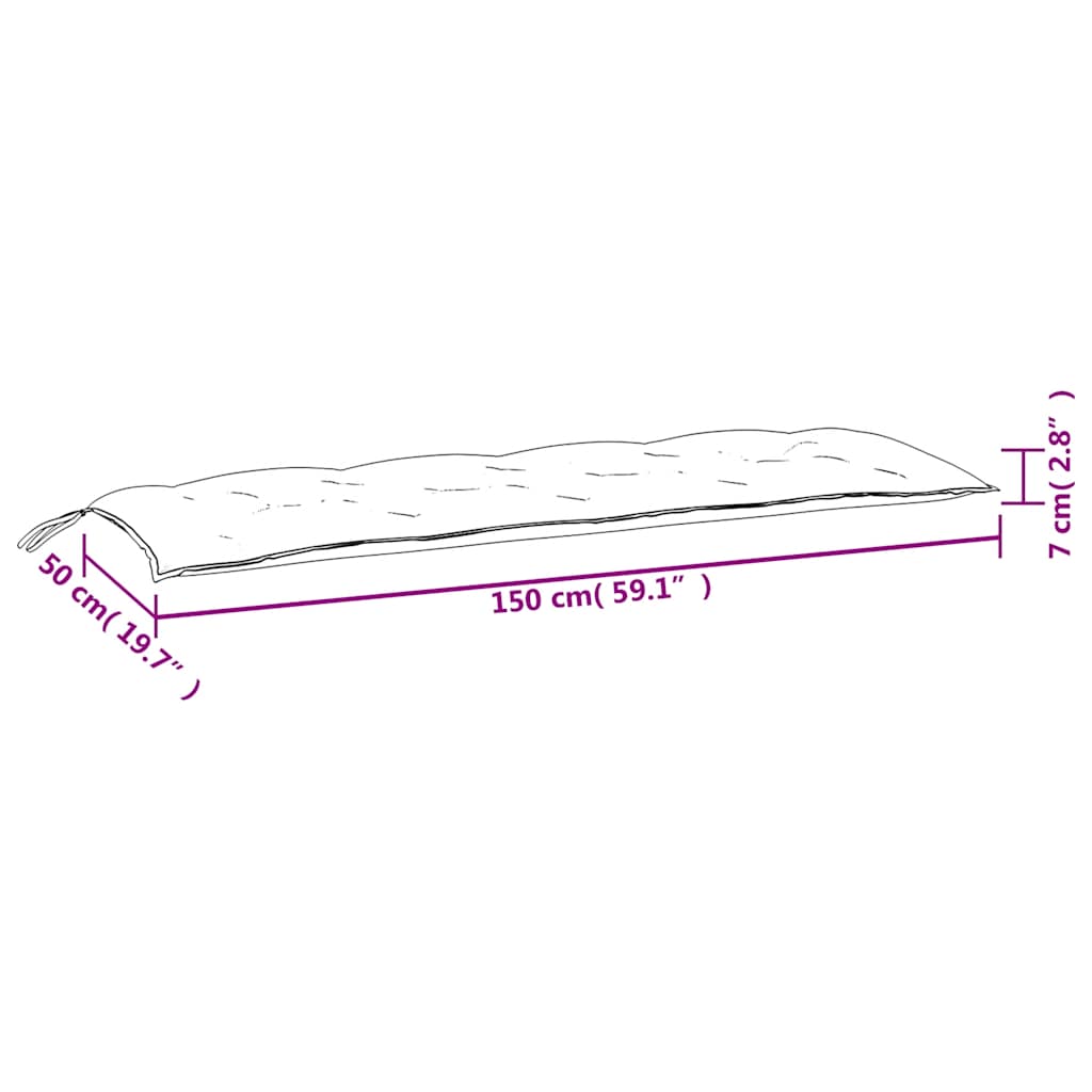 Gartenbank-Auflage Anthrazit 100x(50+50)x7 cm Oxford-Gewebe