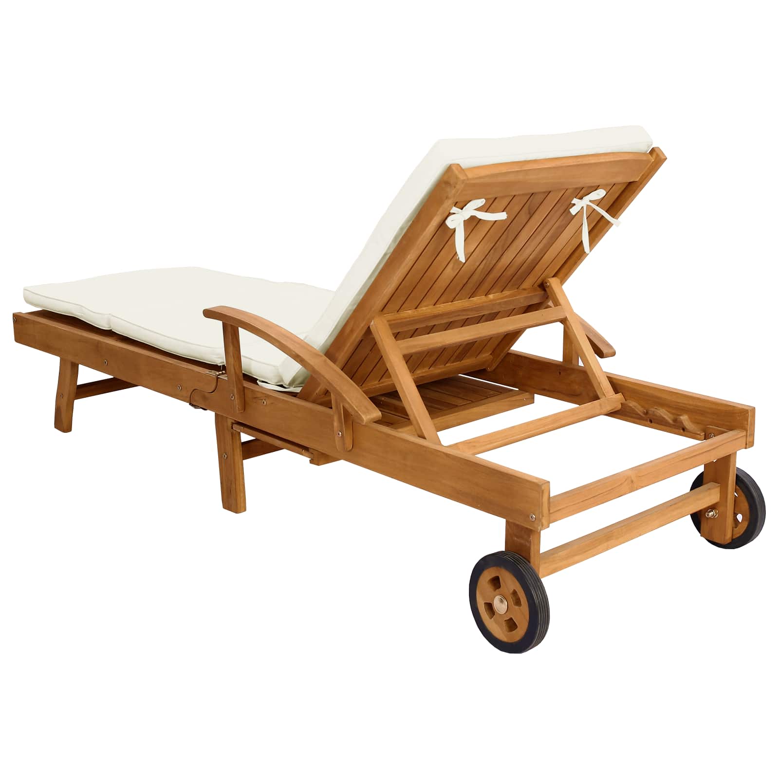 Sonnenliege 1-Person Braun Massivholz Teak