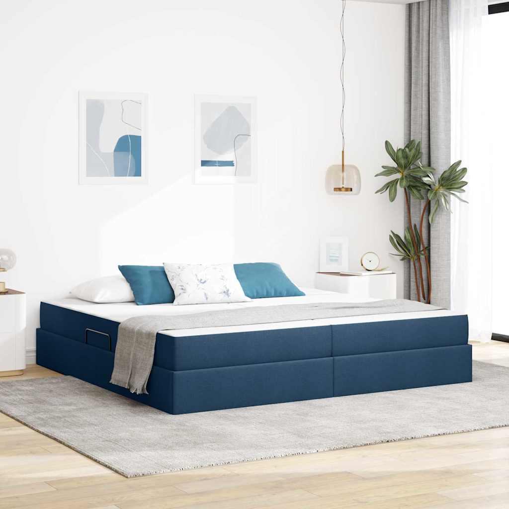Aufbewahrungsbett mit Matratze Hellgrau 90 x 190 cm Polyester