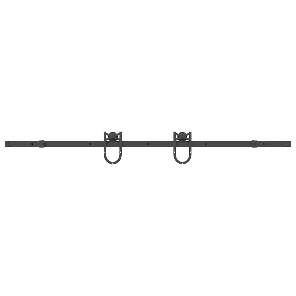 Schiebetürbeschlag-Set 183 cm Stahl Schwarz