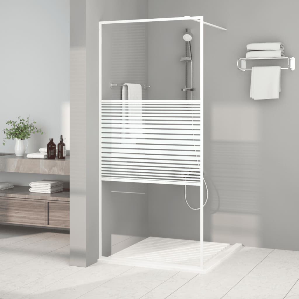 Duschwand für Begehbare Dusche Schwarz 100x195 cm ESG-Glas Klar