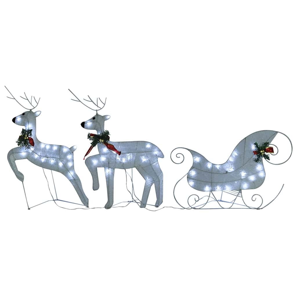 Weihnachtsdeko Rentier & Schlitten 60 LEDs Outdoor Golden