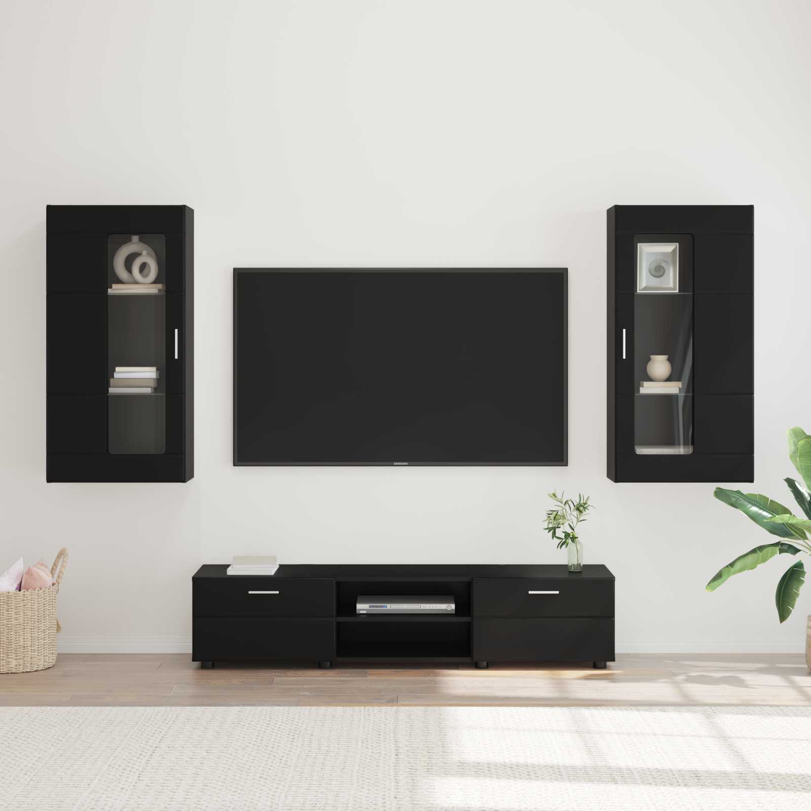 Highboard mit Regal FLORIN Weiß 60 x 35 x 182 cm Holzwerkstoff