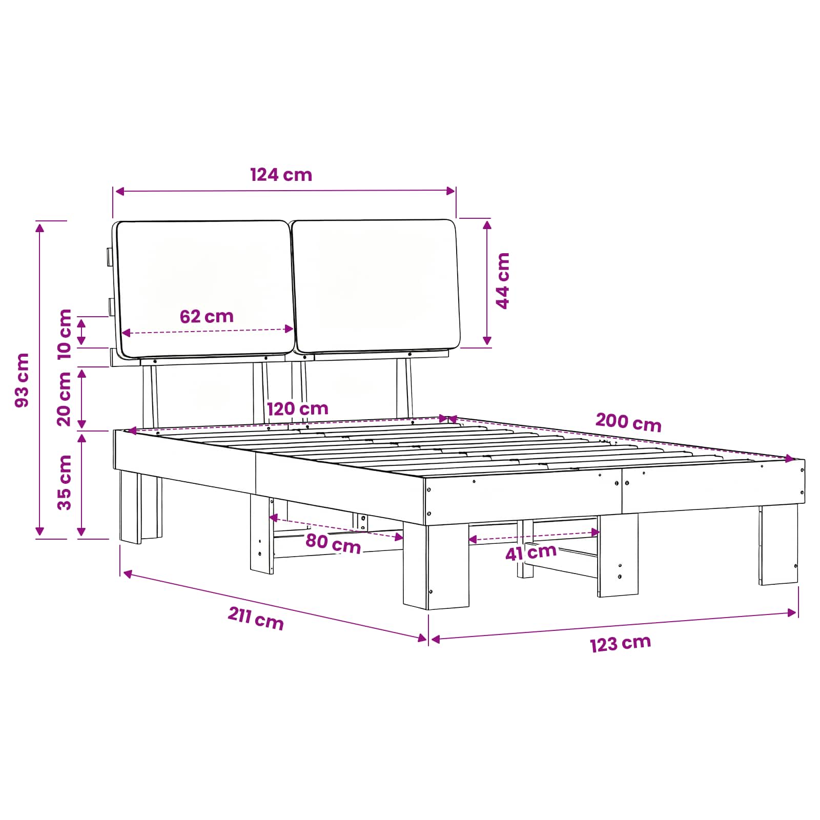 Bettgestell mit gepolstertem Kopfteil Hellgrau 200 x 200 cm
