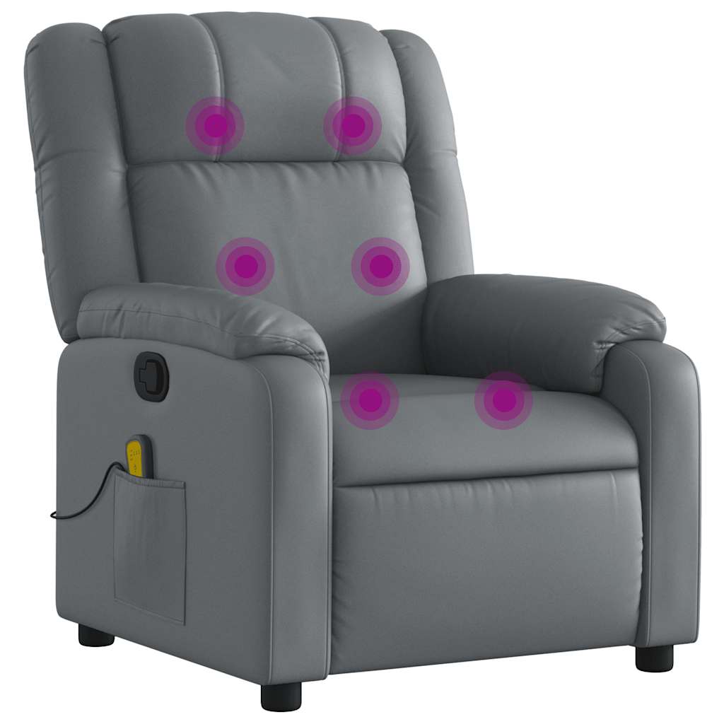 Massage-Relaxsessel, Kunstleder, Schwarz