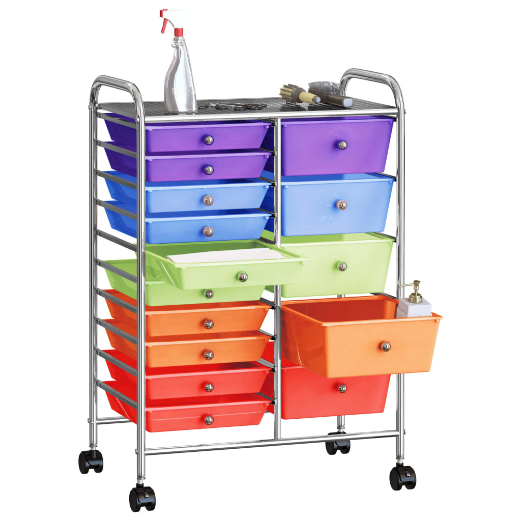 Schubladenwagen mit 4 Schubladen Rosa Kunststoff